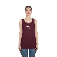 Faith Over Fear Tank Top — Christian Cross Graphic Spiritual Shirt