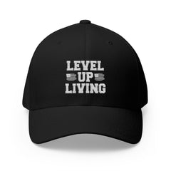 Level Up Living Embroidered Cap — Patriotic American Flag Dad Hat