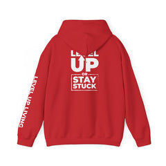 Level Up Hoodie — "Level Up or Stay Stuck" Motivational Pullover