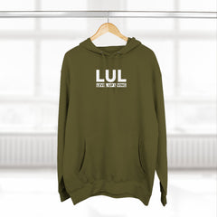 Level Up Living Fleece Hoodie — "Average Is a Choice" Three-Panel