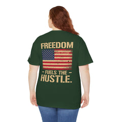 Freedom Fuels the Hustle T-Shirt — American Flag Vintage Patriot Tee