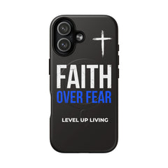 Faith Over Fear Phone Case — Tough Magnetic Protective Case with Cross Design