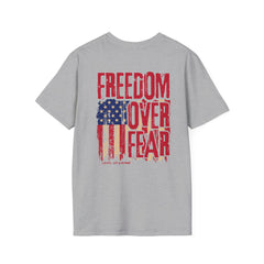 Freedom Over Fear Flag T-Shirt — Level Up Living Patriotic Tee