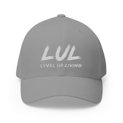 Level Up Living Embroidered Cross Cap — Faith Flex-Fit Closed-Back