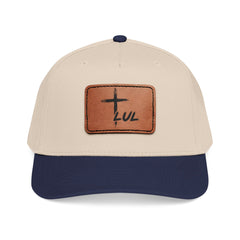Leather Patch Baseball Cap — Cross & LUL Logo Mid-Profile Hat