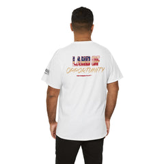 T-Shirt — "Land of Opportunity" Graphic Tee (Front Logo & Back Print)