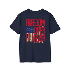 Freedom Over Fear Flag T-Shirt — Level Up Living Patriotic Tee