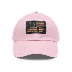 Leather Patch Dad Hat — 'Live Free' Vintage American Flag Baseball Cap