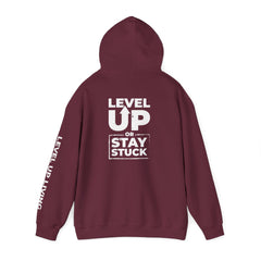 Level Up Hoodie — "Level Up or Stay Stuck" Motivational Pullover