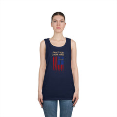 Patriotic 'Trust God, Work Hard' Tank Top