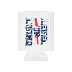 Patriotic Living Legend Can Cooler – Distressed Red, White & Blue Drink Koozie