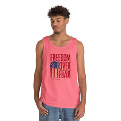 Freedom Over Fear American Flag Tank Top