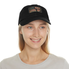 Leather Patch Dad Hat — 'Live Free' Vintage American Flag Baseball Cap