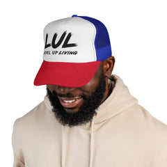 Trucker Hat – "LUL Level Up Living" Mesh Cap | Motivational Casual Streetwear