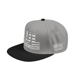 'Live Free' Distressed Flag Design - Embroidered Snapback Hat