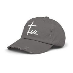 Distressed Cross Cap — "LUL" Script Christian Baseball Hat