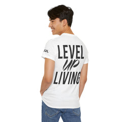 Level Up Living T-Shirt — Motivational Graphic Tee