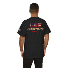 T-Shirt — "Land of Opportunity" Graphic Tee (Front Logo & Back Print)