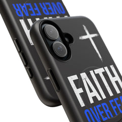 Faith Over Fear Phone Case — Tough Magnetic Protective Case with Cross Design