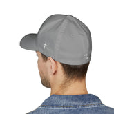 Level Up Living Embroidered Cross Cap — Faith Flex-Fit Closed-Back