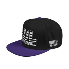 'Live Free' Distressed Flag Design - Embroidered Snapback Hat