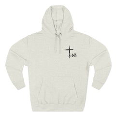 Faith Build Courage Fleece Hoodie — Inspirational Three-Panel Pullover