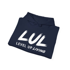 Level Up Living Hoodie — "Wake Up. Lock In. Level Up." Athletic Motivational Sweatshirt