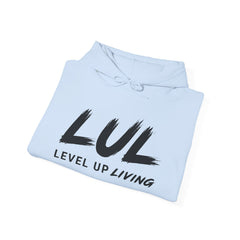 Level Up Living Hoodie — "Wake Up. Lock In. Level Up." Athletic Motivational Sweatshirt