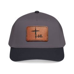Leather Patch Baseball Cap — Cross & LUL Logo Mid-Profile Hat