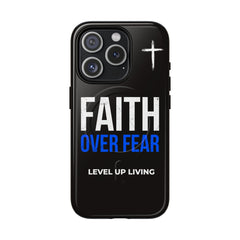 Faith Over Fear Phone Case — Tough Magnetic Protective Case with Cross Design