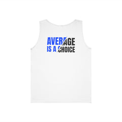 Motivational Tank Top — "LUL Level Up Living" / "Average Is A Choice"