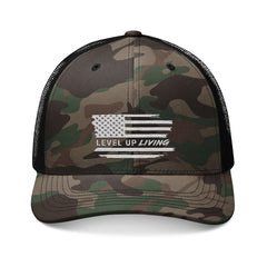 Camouflage Trucker Hat — Embroidered "Freedom" & Level Up Living