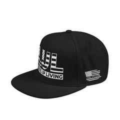 'Live Free' Distressed Flag Design - Embroidered Snapback Hat