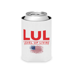 Can Cooler — LUL "Level Up Living" American Flag Drink Koozie