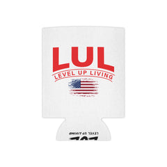 Can Cooler — LUL "Level Up Living" American Flag Drink Koozie