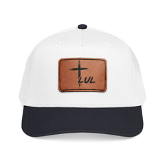 Leather Patch Baseball Cap — Cross & LUL Logo Mid-Profile Hat