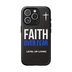 Faith Over Fear Phone Case — Tough Magnetic Protective Case with Cross Design