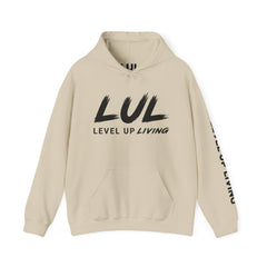 Level Up Living Hoodie — "Wake Up. Lock In. Level Up." Athletic Motivational Sweatshirt