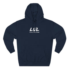 Level Up Living "Level Up Daily" Hoodie — Three-Panel Fleece