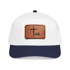 Leather Patch Baseball Cap — Cross & LUL Logo Mid-Profile Hat