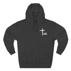 Faith Build Courage Fleece Hoodie — Inspirational Three-Panel Pullover