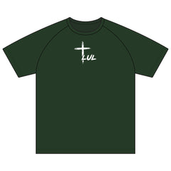 Christian Raglan T-Shirt — "It's Never Luck, It's Always God" Cross Tee