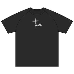Christian Raglan T-Shirt — "It's Never Luck, It's Always God" Cross Tee