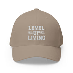 Level Up Living Embroidered Cap — Patriotic American Flag Dad Hat