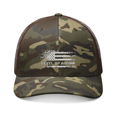 Camouflage Trucker Hat — Embroidered "Freedom" & Level Up Living