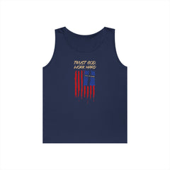 Patriotic 'Trust God, Work Hard' Tank Top