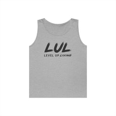 Motivational Fitness Tank Top — "LUL Level Up Living" | "Train Like It Matters Because It Does"