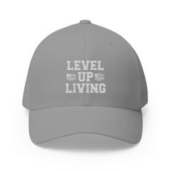 Level Up Living Embroidered Cap — Patriotic American Flag Dad Hat