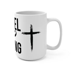 Level Up Living Mug — 15oz Inspirational Christian Cross Coffee Cup