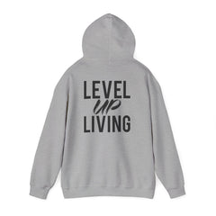 Level Up Living Hoodie — Motivational Graphic Pullover